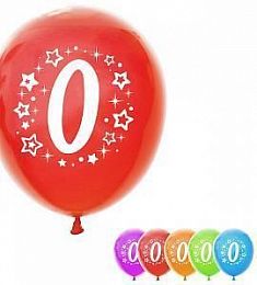 Латексный шар - Цифра 0 - 30 см
