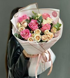 Букет "Староста" с блестящими розами