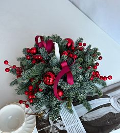 Настольная композиция "Арктическая" из нобилиса с шариками